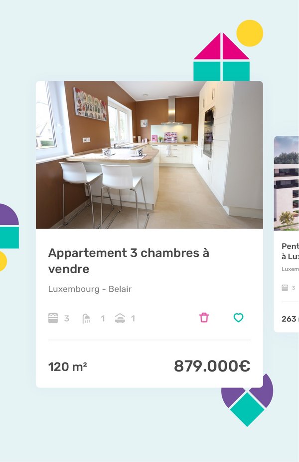 Property listing of an apartment to sell on vivi real estate platform