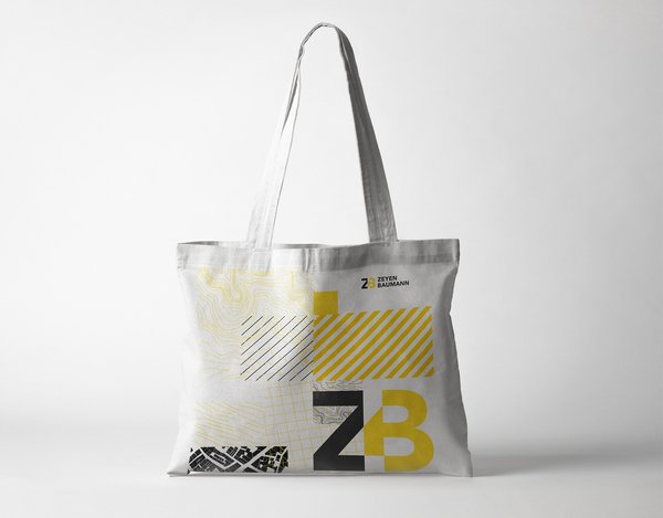 Jute bag with Zeyen Baumann corporate identity