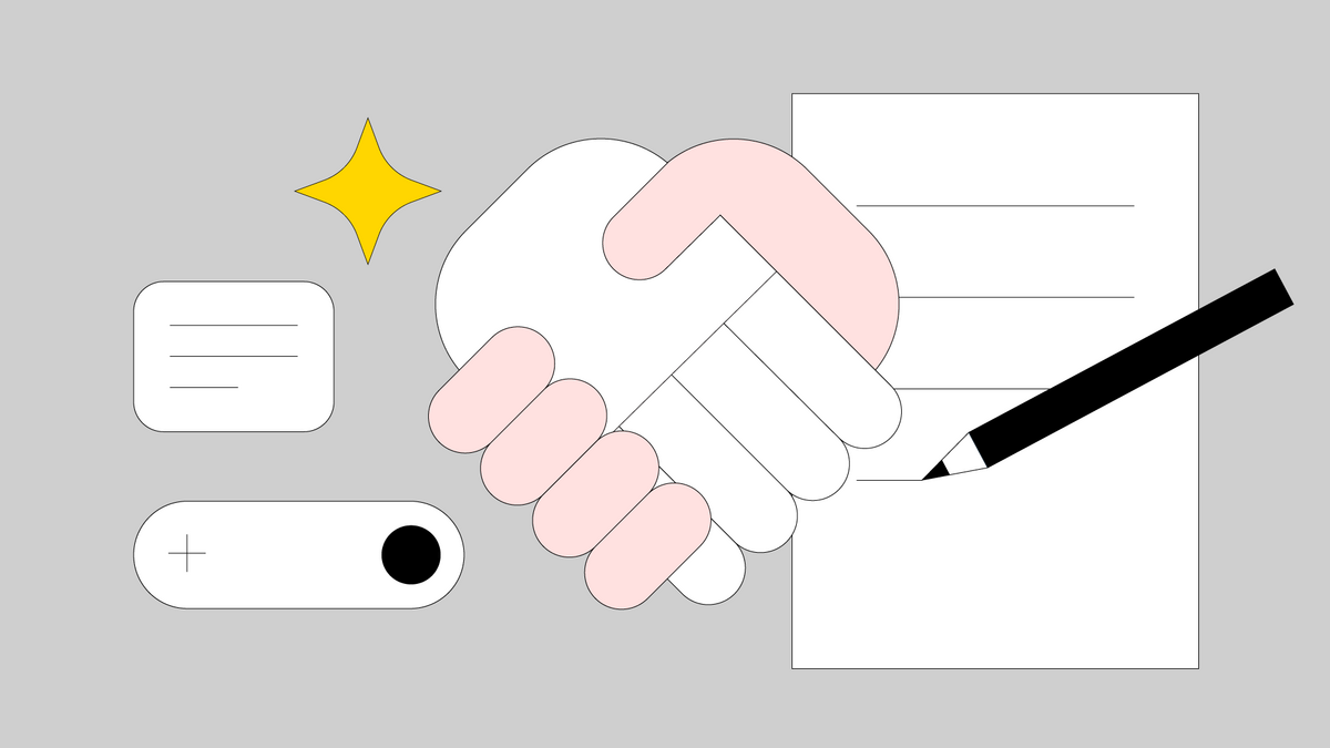 A human shaking the hand of a robot visualising that humans and AI need to work in hand to achieve the best results.